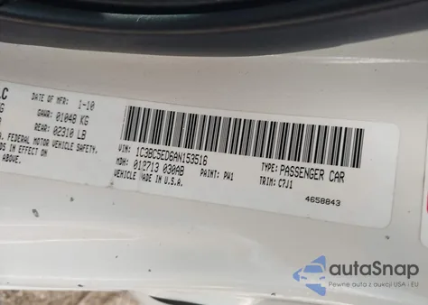 2010 Chrysler Sebring Touring from USA, damaged, VIN 1C3BC5ED6AN153516